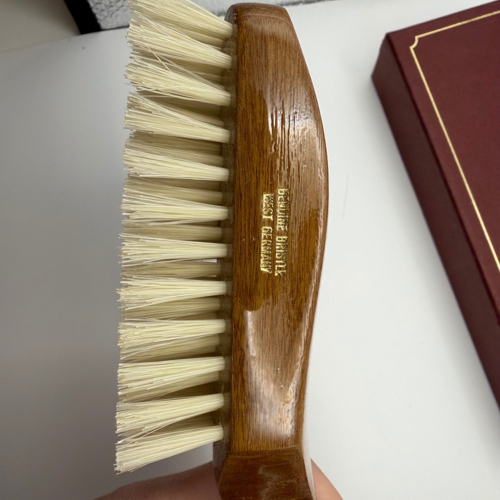 NEW West Germany Genuine Bristle Brush Wooded Handle Vintage Club Style Box - Picture 2 of 6